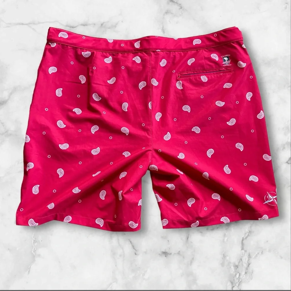 NWOT Men's 2019 U.S. Open B. Draddy Red‎ Swim Board Shorts SZ XL Adjustable